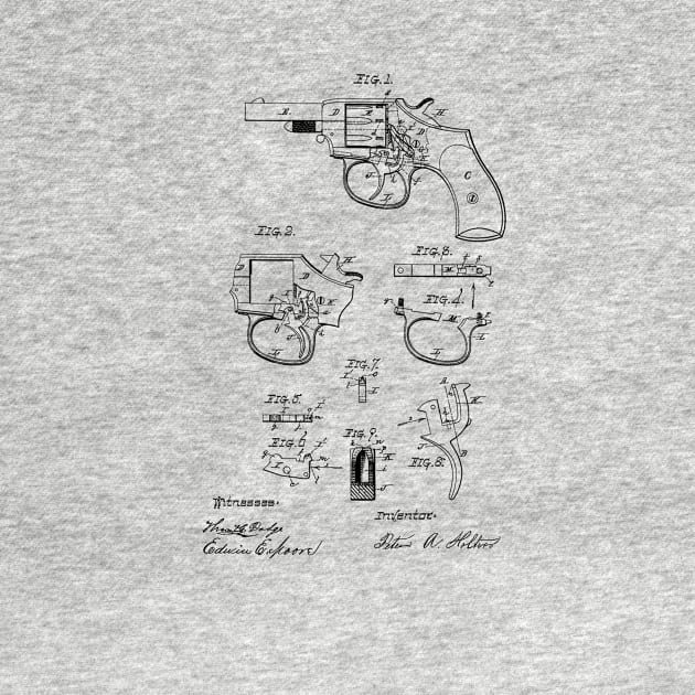 Gun Design vintage patent drawing by TheYoungDesigns